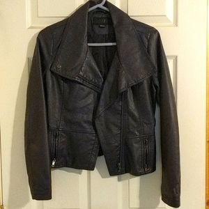 Faux Leather jacket, purplish black.